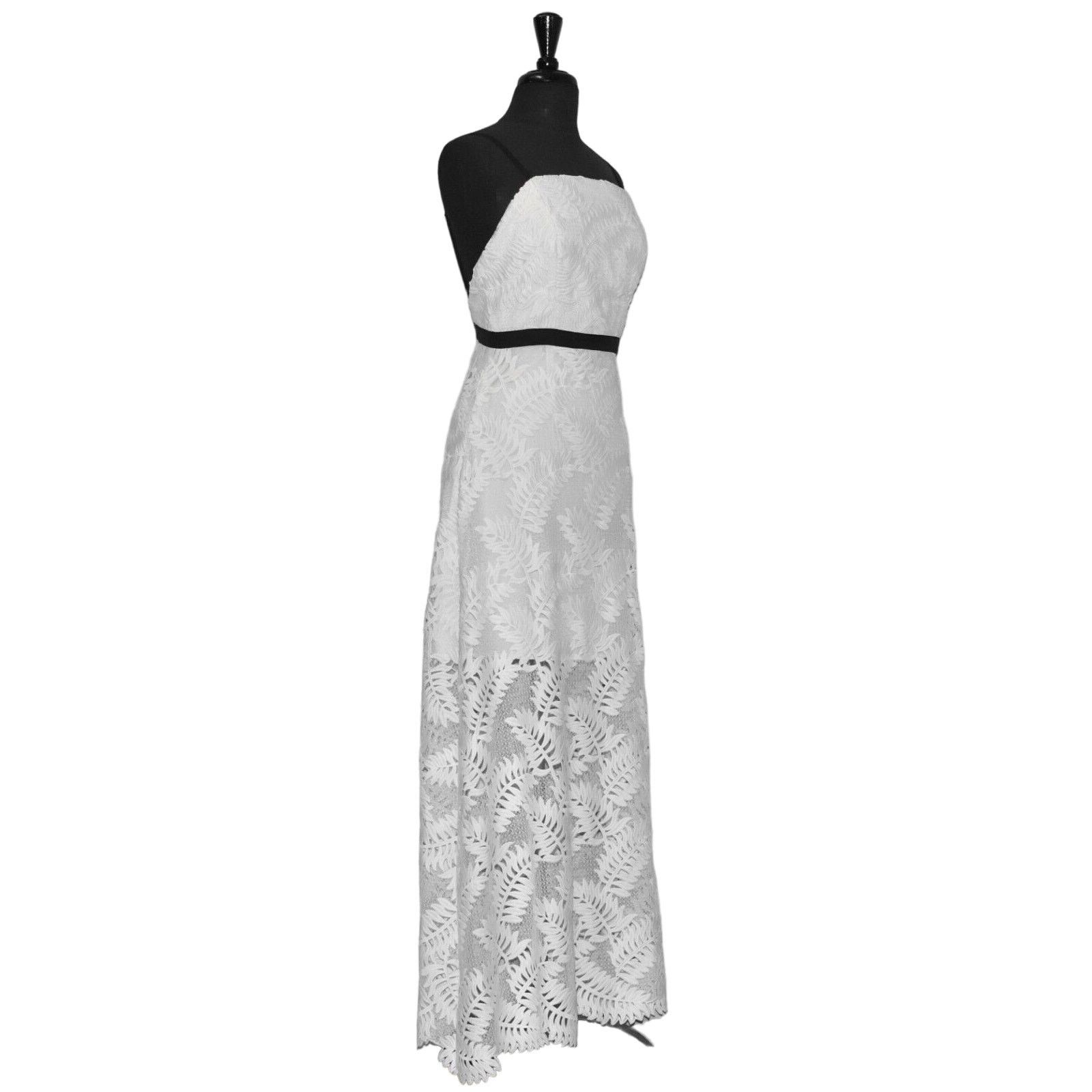 MILLY NWT MILLY Leighton White Palm Lace Maxi Dress Size 8 $475 Size M / US 6-8 / IT 42-44 - 4 Thumbnail