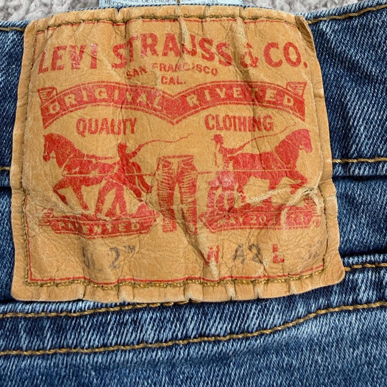 Levi's Levis 502 Regular Taper Mens Jeans 42x32 Medium Blue Size US 42 / EU 58 - 5 Thumbnail