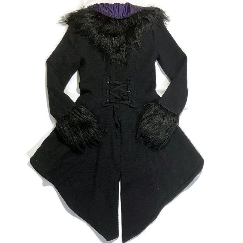 Lip Service Vtg Y2K Lip Service Wicked Winter Goth Coat Size ONE SIZE - 5 Thumbnail