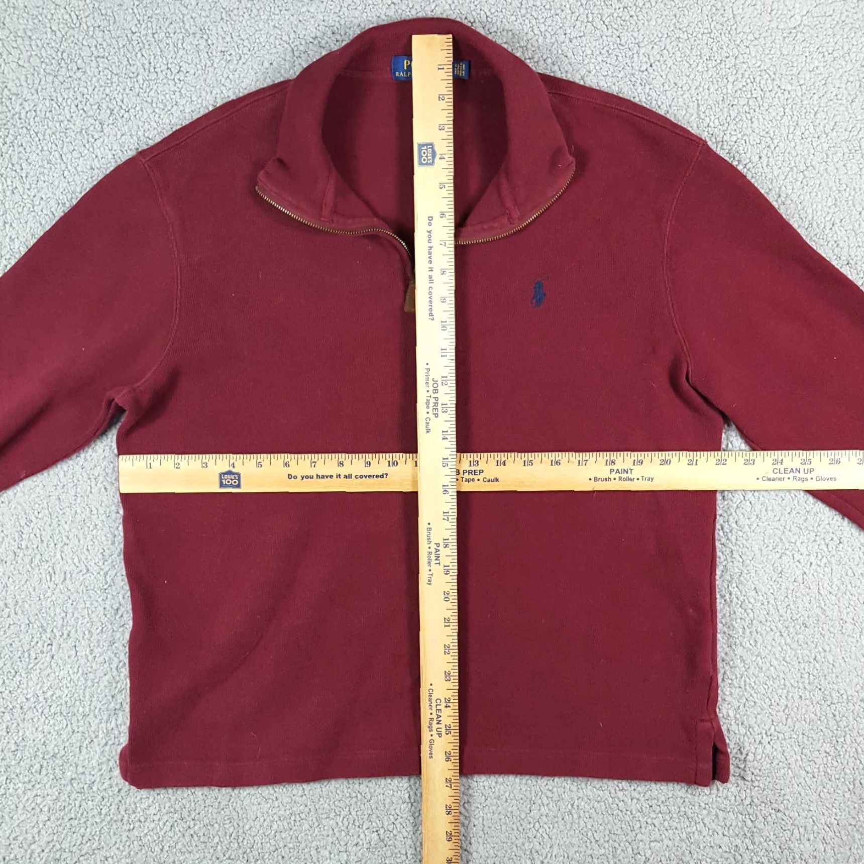 Ralph Lauren Vintage Ralph Lauren Polo Men's Large Knit Sweater 1/4 Zip Pullover Fall Winter Preppy Red Size US L / EU 52-54 / 3 - 7 Thumbnail