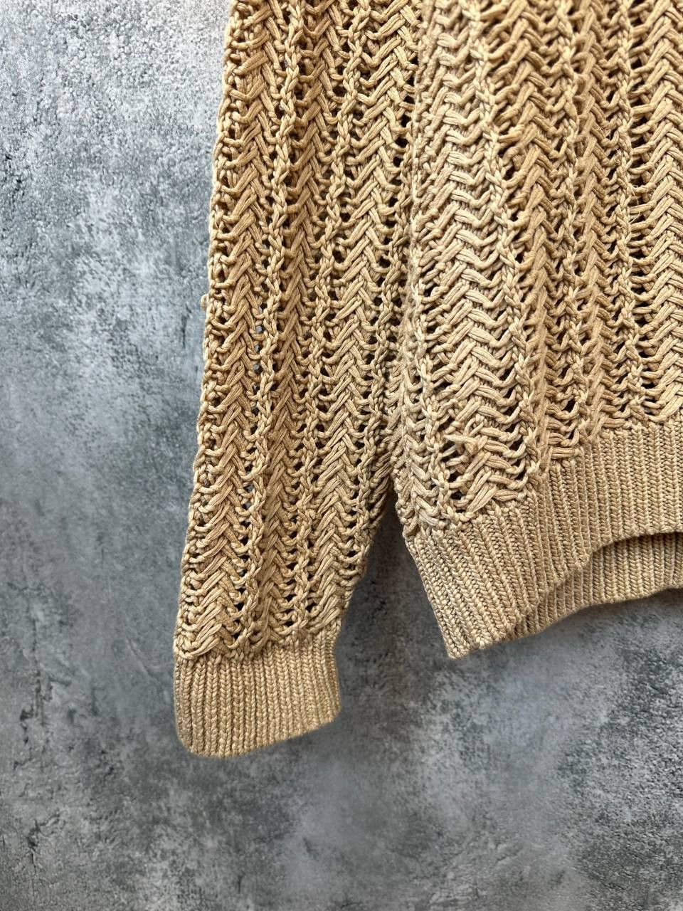 Reiss Reiss Silive Open-Knit Cotton Jumper Beige Sweater Relaxed Size L / US 10 / IT 46 - 7 Thumbnail