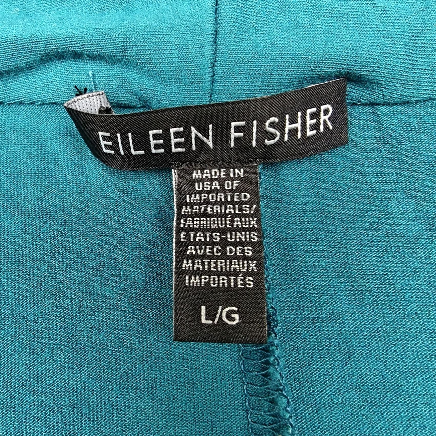 Eileen Fisher Eileen Fisher Womens L Green V Neck 3/4 Sleeve Jersey Tunic Size L / US 10 / IT 46 - 3 Thumbnail