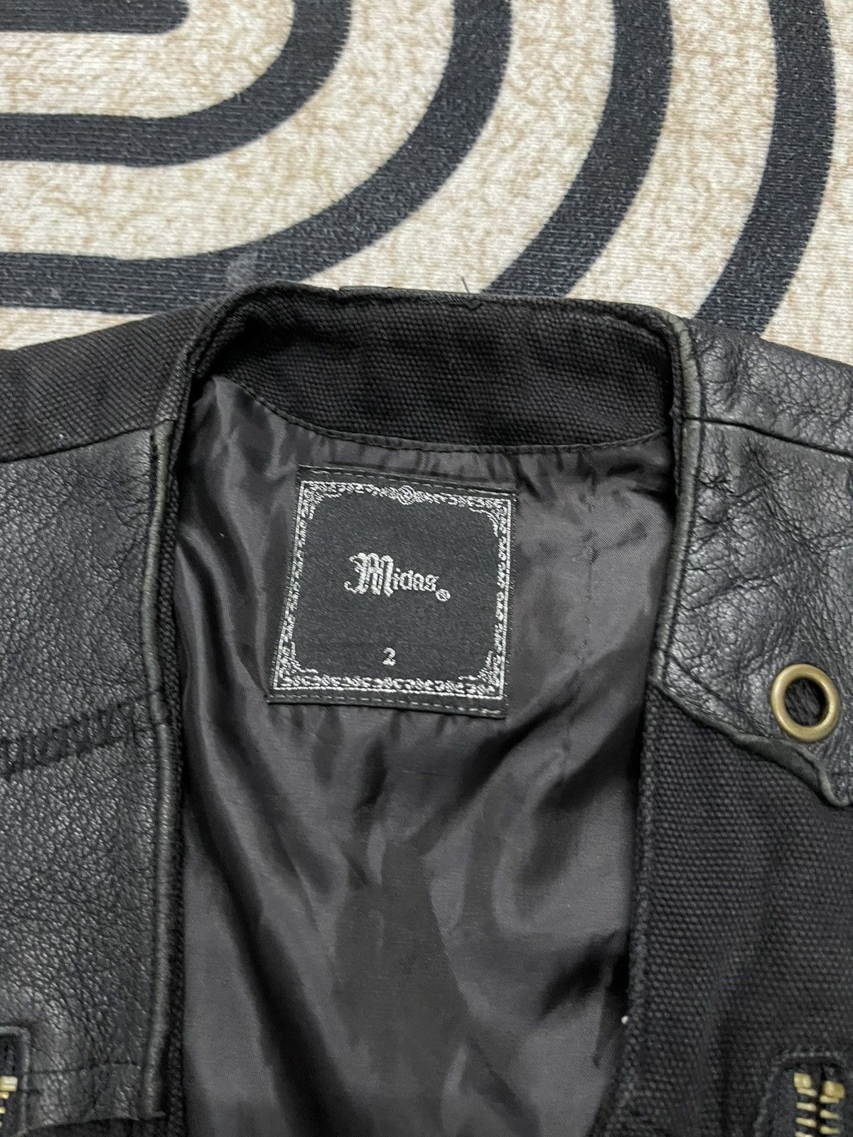 If Six Was Nine 2000s MIDAS PUNK VEST COTTON LEATHER DISTRESSED Size US S / EU 44-46 / 1 - 7 Thumbnail