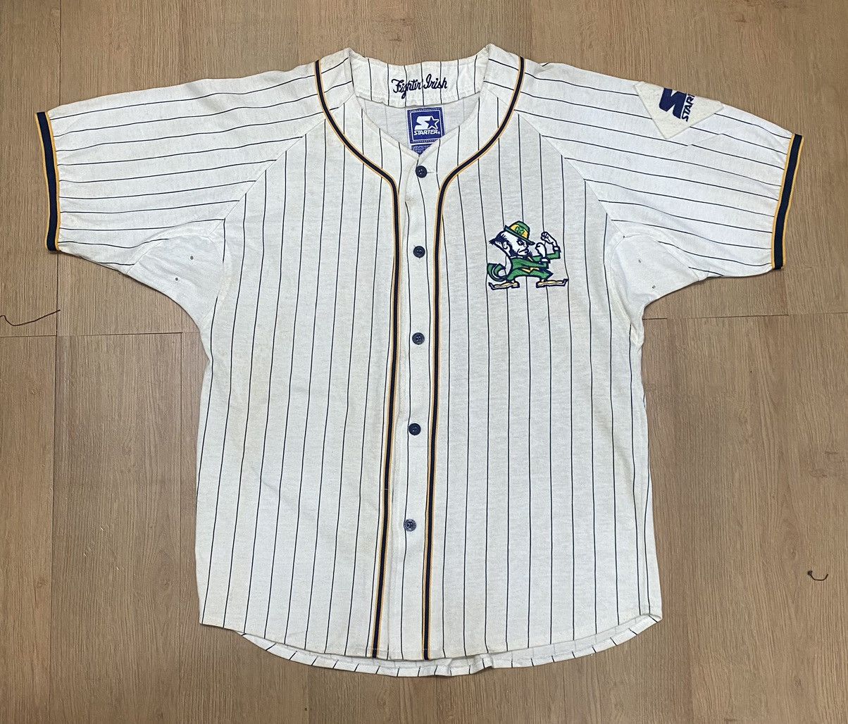 image of Notre Chicago x Starter Best Offervintage 90's Starter Notme Dame Baseball Jersey in White (Size Me