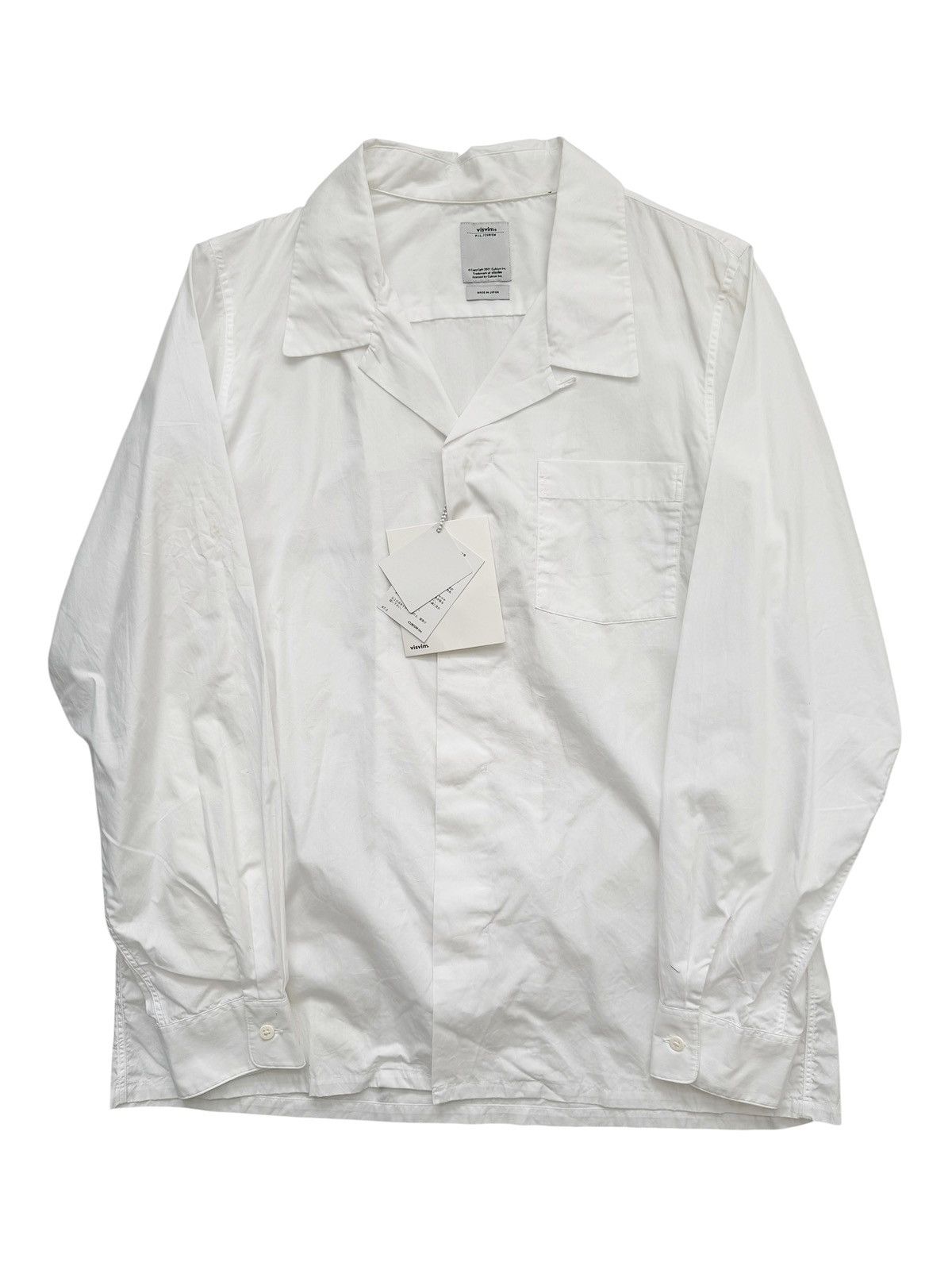 Visvim Free Edge Cotton White L/S Shirt Size US M / EU 48-50 / 2 - 1 Thumbnail