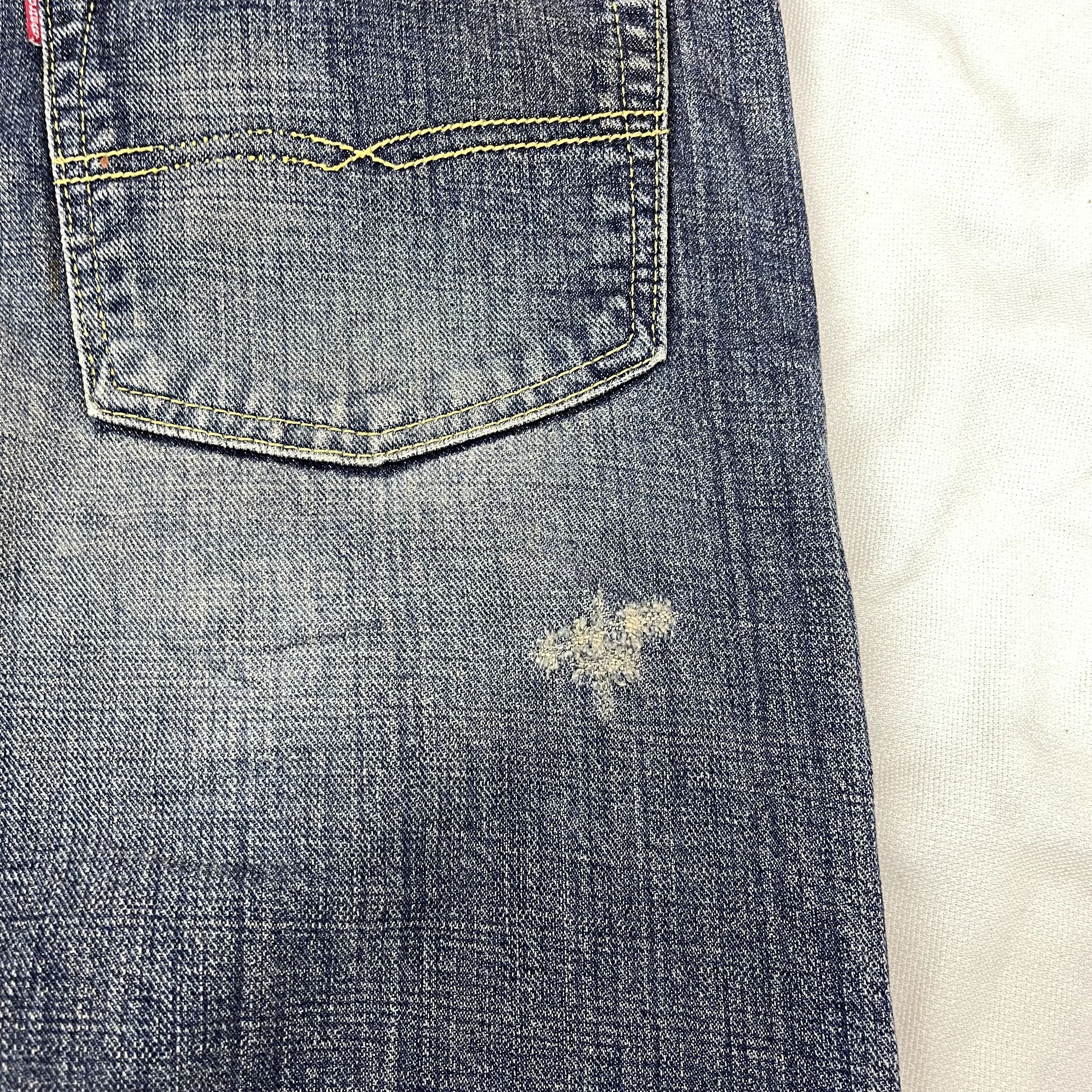 Japanese Brand GL HEART Paint Art Design Denim Jeans #1223/AQ Size US 33 - 17 Thumbnail