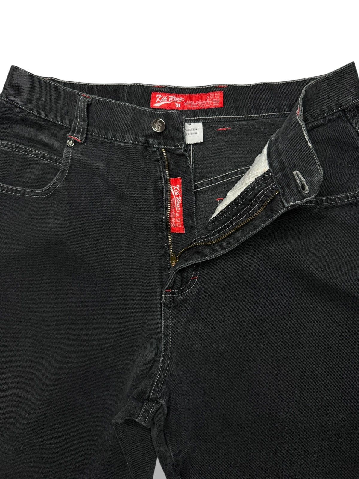 Vintage Vintage Y2K Black KIK Wear Baggy Jeans Size US 33 - 5 Thumbnail