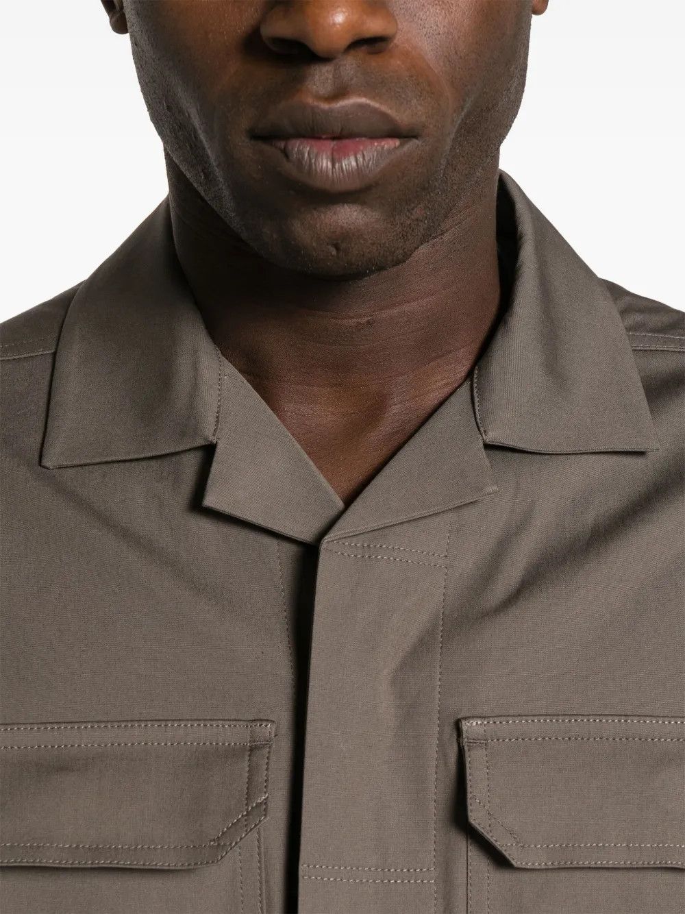 Rick Owens o1y0325 Solid Color Shirt in Taupe Size US M / EU 48-50 / 2 - 2 Thumbnail