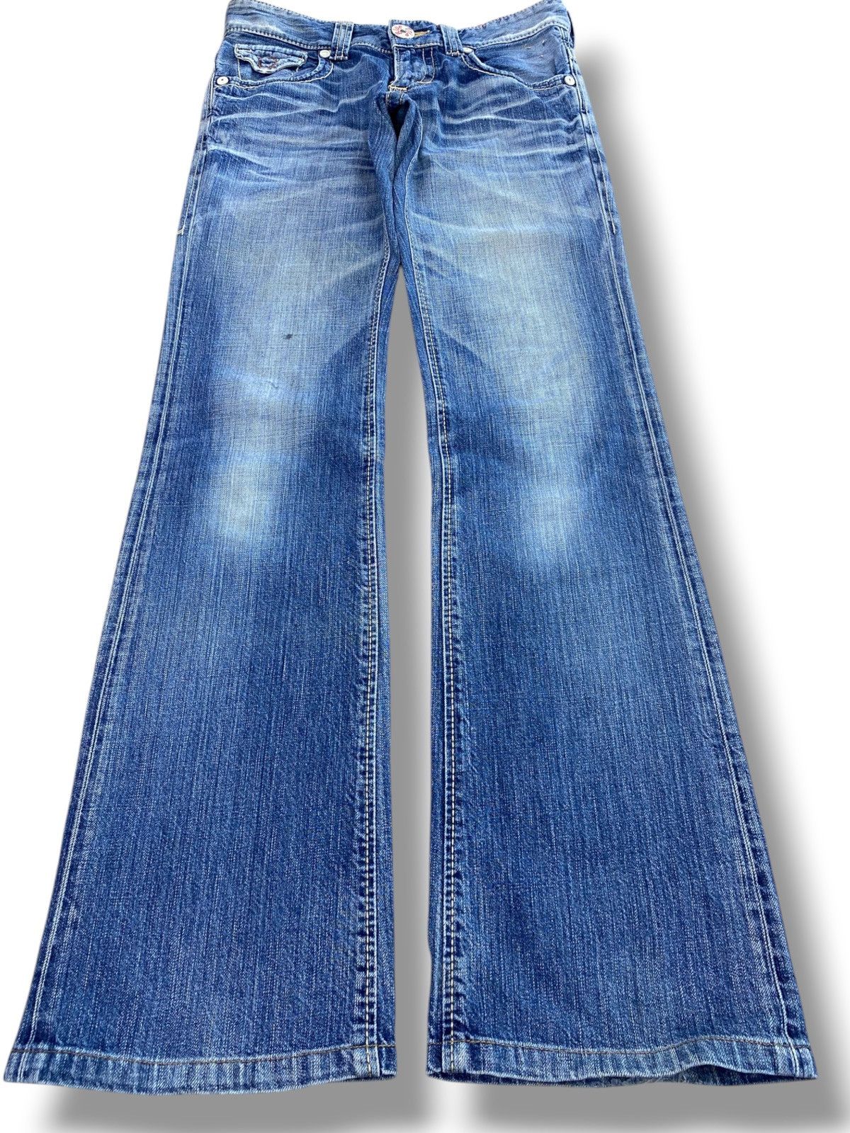 Edwin Edwin Blue Trip Faded Wash Whiskered Boot Cut Style Jeans Size US 28 / EU 44 - 1 Thumbnail