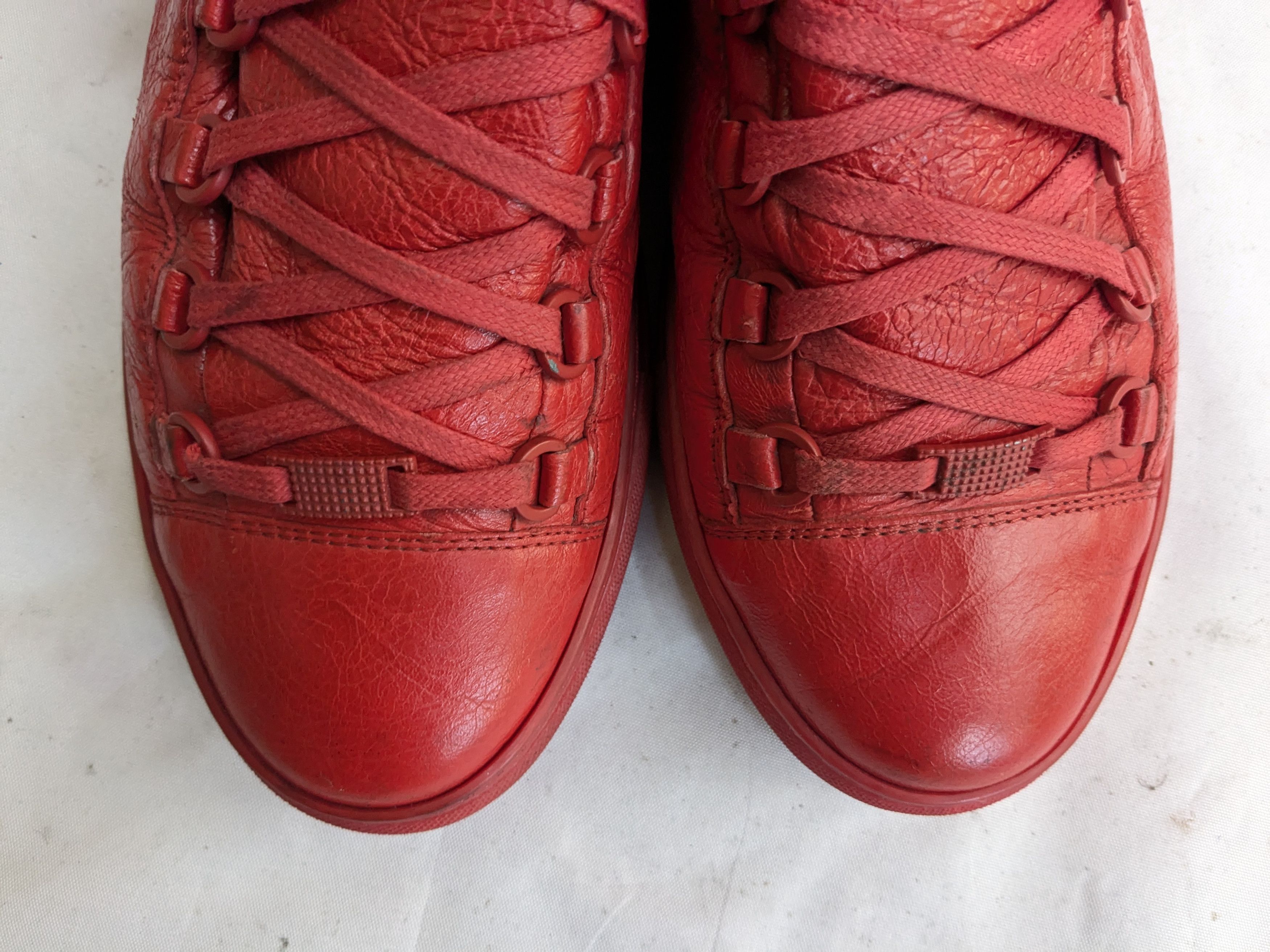 Balenciaga Balenciaga Arena Red Black 10 Leather High Tops Size US 10 / EU 43 - 5 Thumbnail