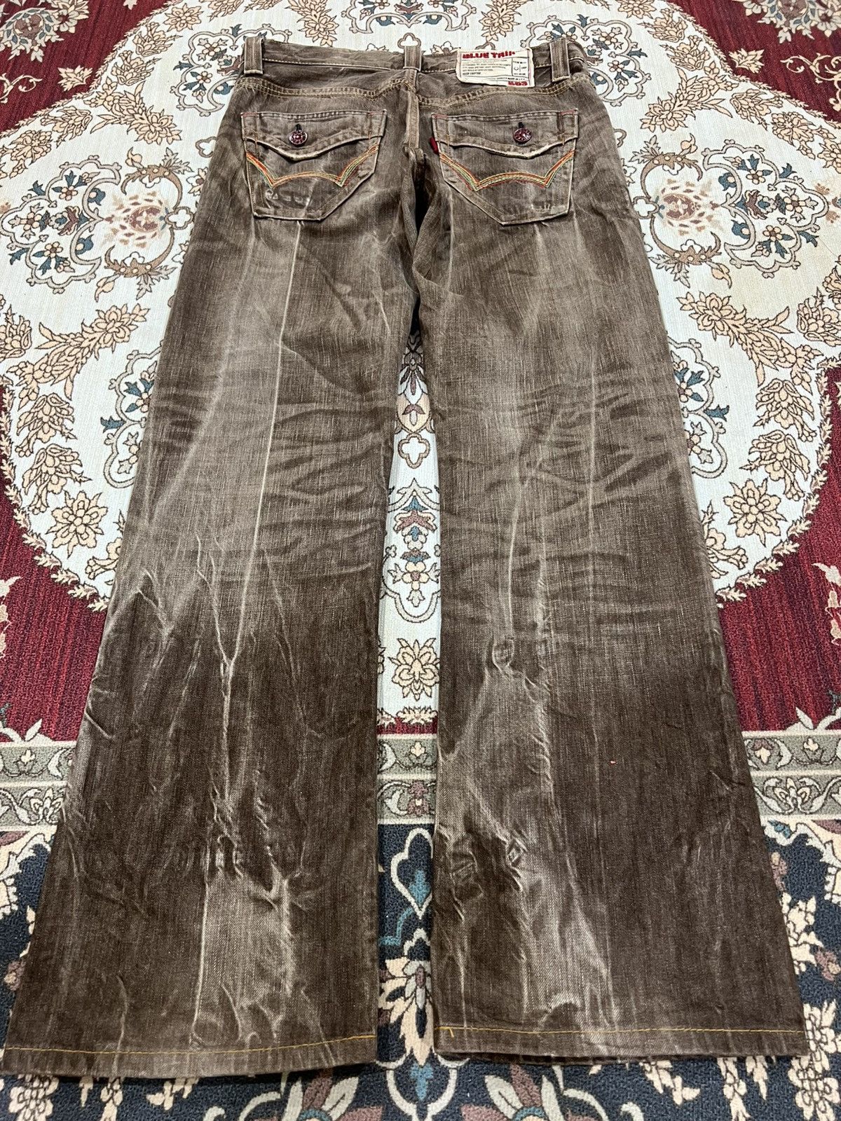 Edwin 💥Flare💥Vintage Edwin 503 Blue Trip Faded Flare Denim Jean Size US 31 - 2 Thumbnail