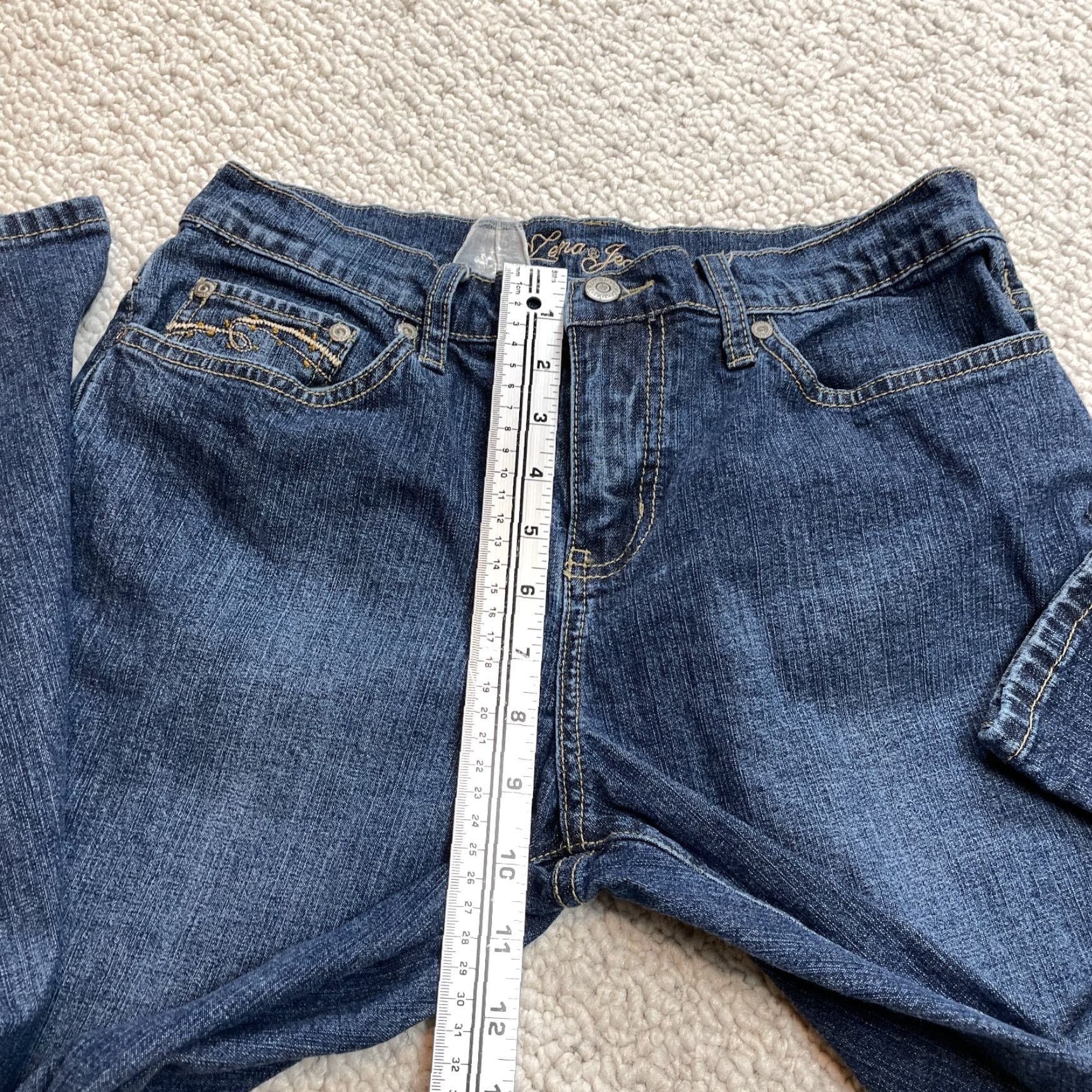 Vintage Lena Jeans Bootcut Denim Women 30x27 Blue Dark Wash Mid Rise Cotton Blend 5-Pocket Womens Size 30" / US 8 / IT 44 - 4 Thumbnail