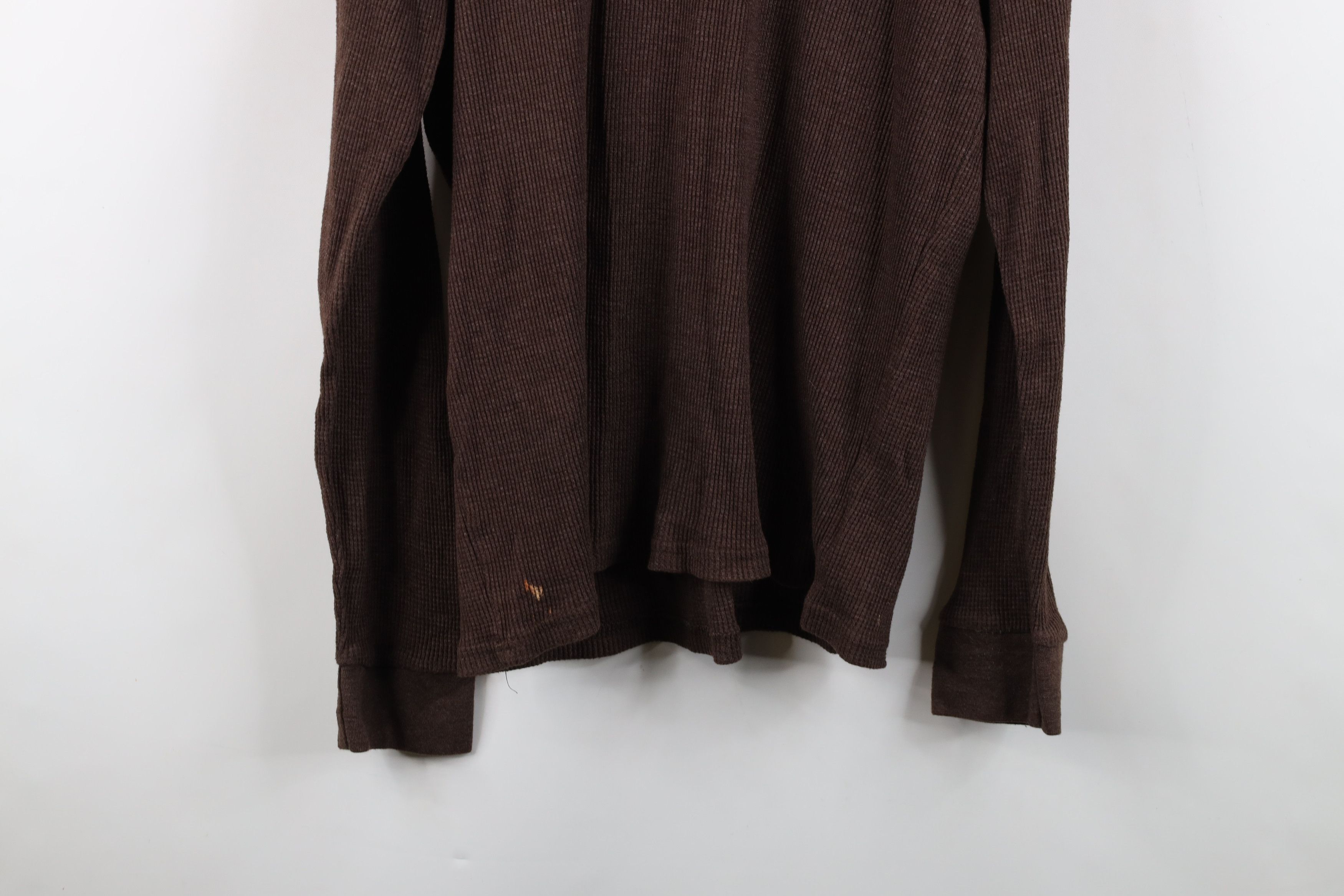 Vintage Vintage 90s Y2K Streetwear Thermal Waffle Knit T-Shirt Brown Size US XL / EU 56 / 4 - 10 Thumbnail