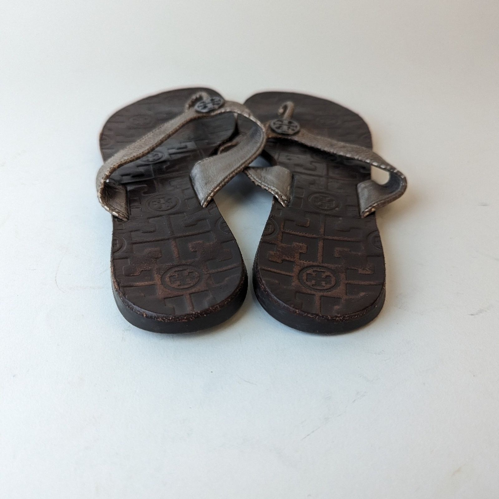 Tory Burch Tory Burch Thora Metallic Snakeskin Leather Flip Flops / 9 Size US 9 / IT 39 - 5 Thumbnail