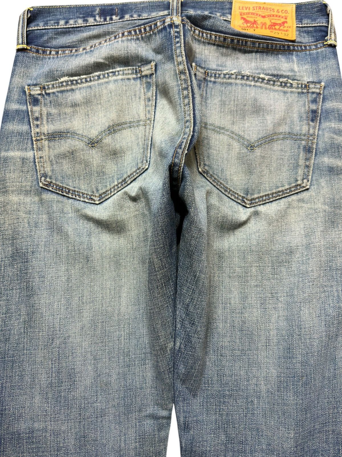 Levi's Vintage Clothing Vintage Levi’s 501 T Mudwash Whiskers Distressed Denim Size US 30 / EU 46 - 5 Thumbnail