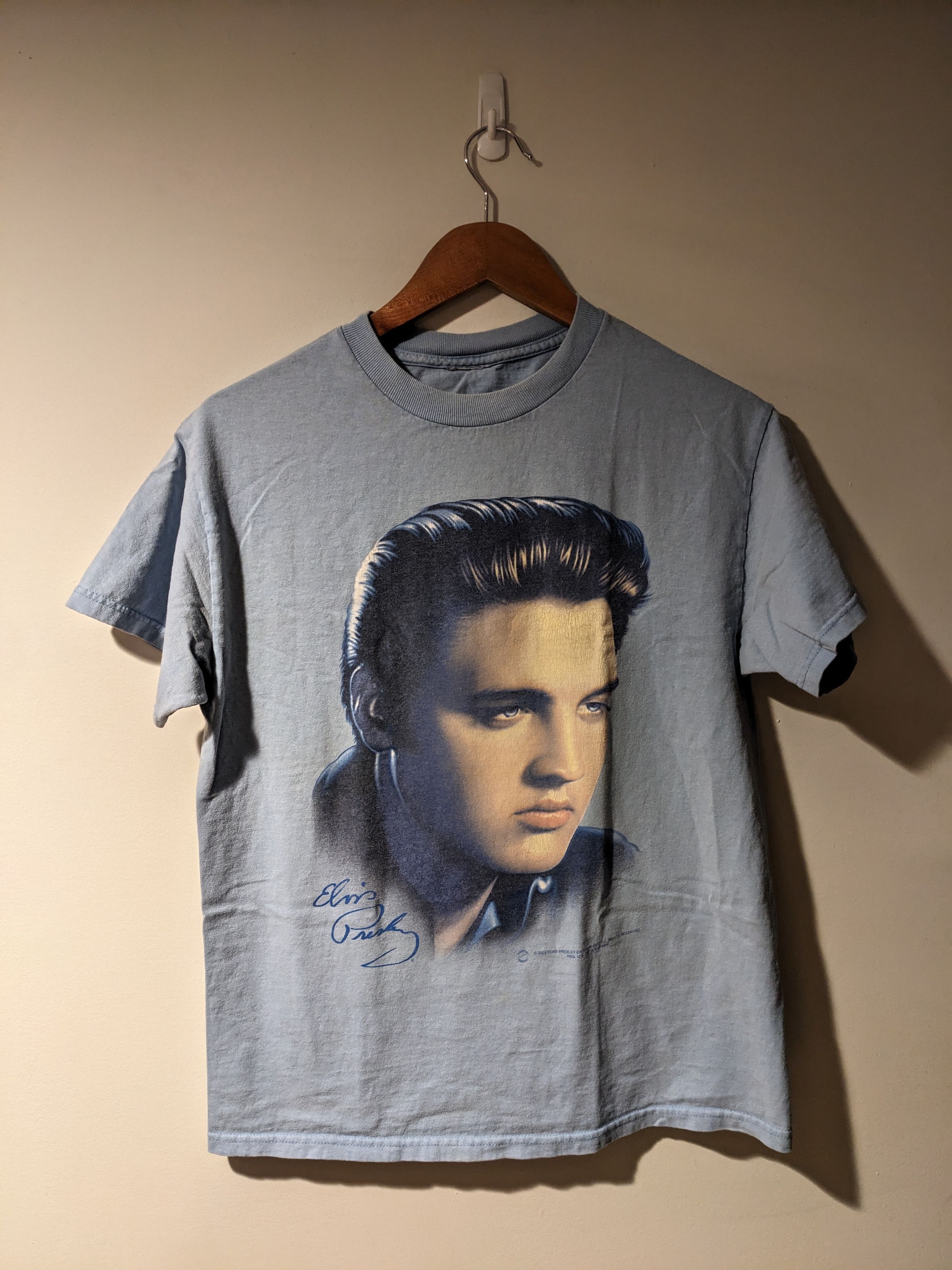 Band Tees × Vintage Vintage 2003 Elvis Presley Face Music Singer Tour T-Shirt Size US M / EU 48-50 / 2 - 1 Thumbnail