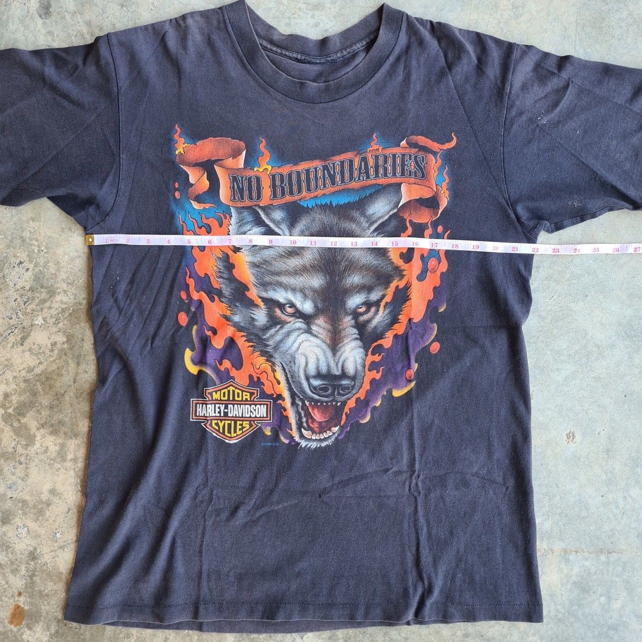 Harley Davidson × JNCO × Vintage *RARE* HARLEY DAVIDSON NO BOUNDARIES WOLF 1996 VINTAGE 90s Size US XL / EU 56 / 4 - 9 Thumbnail