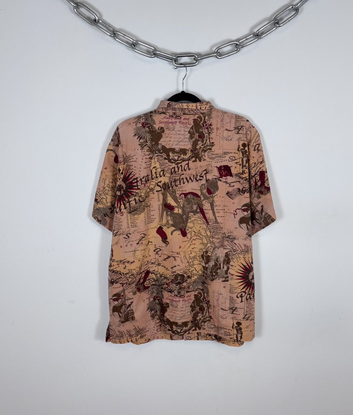 Gianfranco Ferre Vintage Gianfranco Ferre Men’s Map AOP Short Sleeve Shirt Size US XL / EU 56 / 4 - 15 Thumbnail