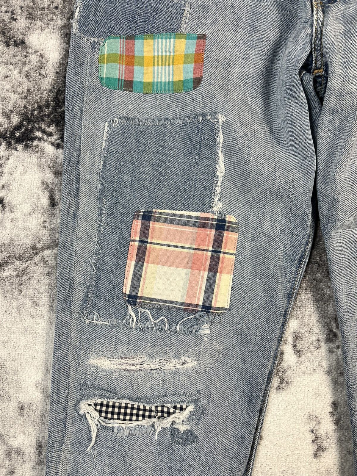 Polo Ralph Lauren Polo Ralph Lauren Patchwork Distressed Denim Jeans Size 27" / US 4 / IT 40 - 4 Thumbnail
