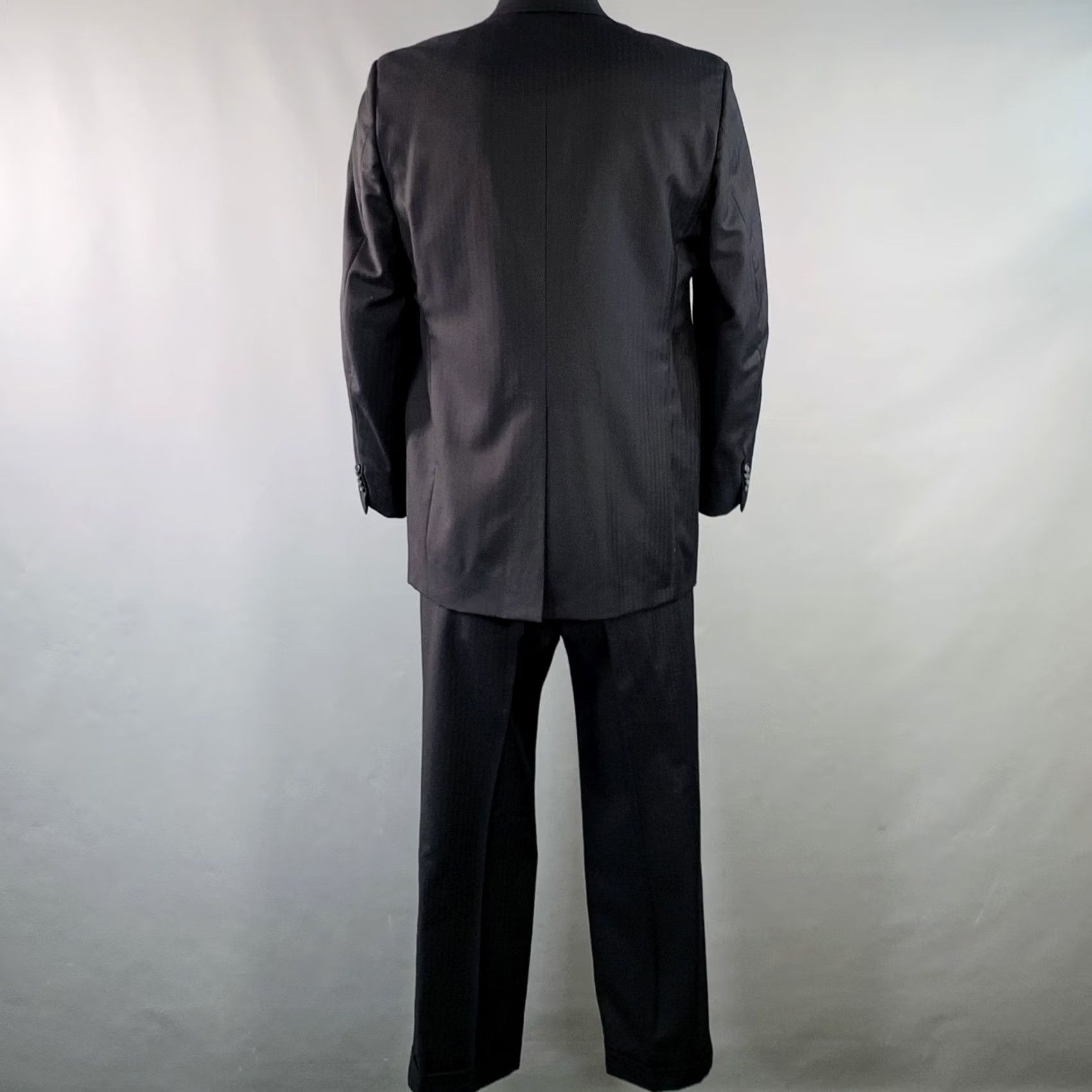 Vintage O'CONNELL'S Suit Size 42 Long Navy Herringbone Wool Notch Lapel Size 42R - 3 Thumbnail