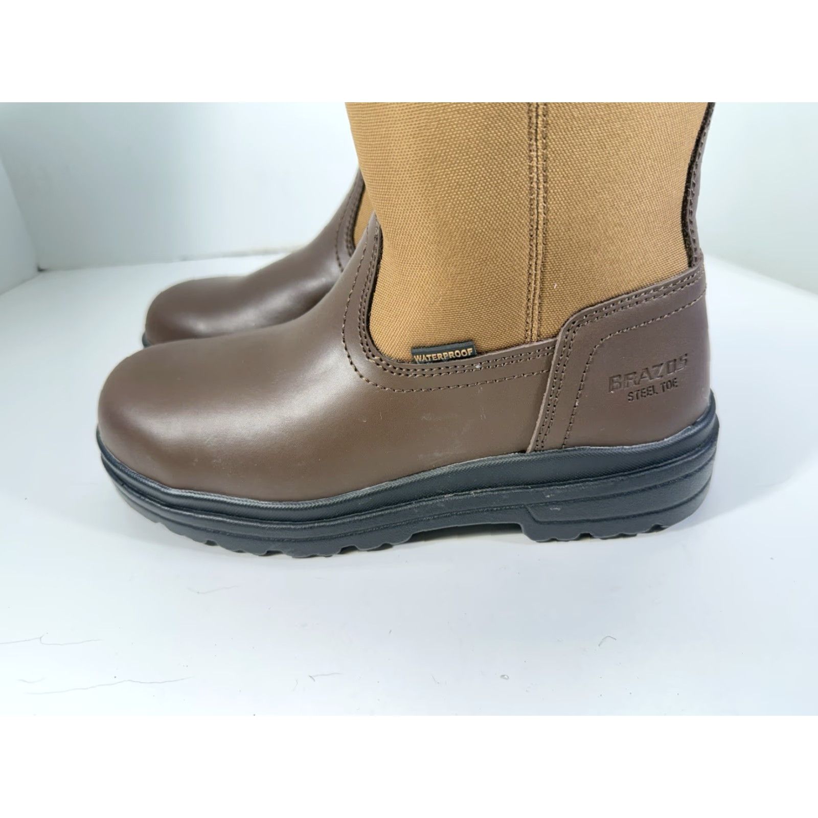 Vintage Brazos Ryker Steel Toe Work Boots Men Size 8 D Brown Leather Waterproof NWOT Size US 8 / EU 41 - 4 Thumbnail