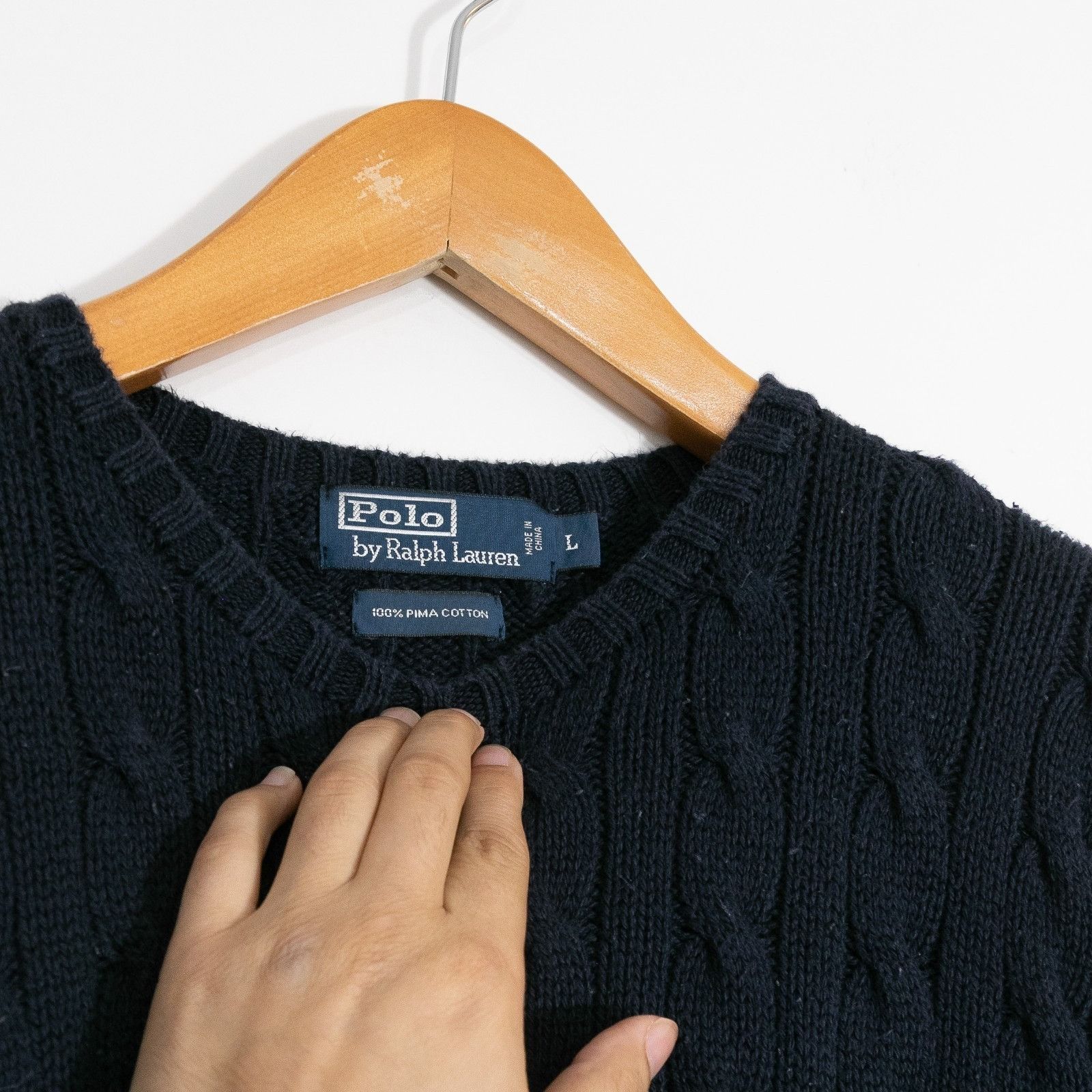 Polo Ralph Lauren Vintage 90s Polo Ralph Lauren Cable Knit Cotton Sweater Larg Size US L / EU 52-54 / 3 - 5 Thumbnail
