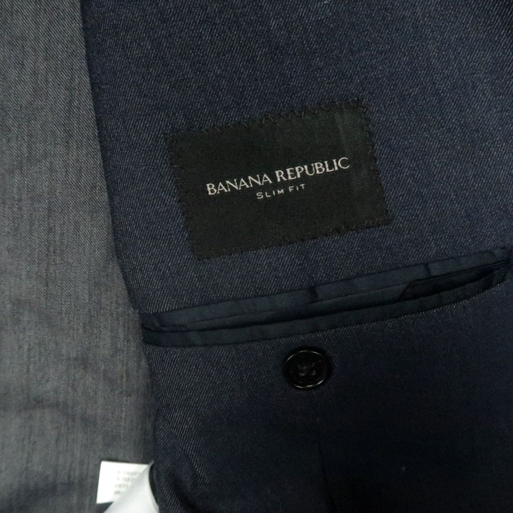 Banana Republic Banana Republic Blazer Men 48R Blue Slim Wool Blend Short/Single-Breasted 2 Button Notch Lapel Shirt/Jacket? Size 48R - 5 Thumbnail