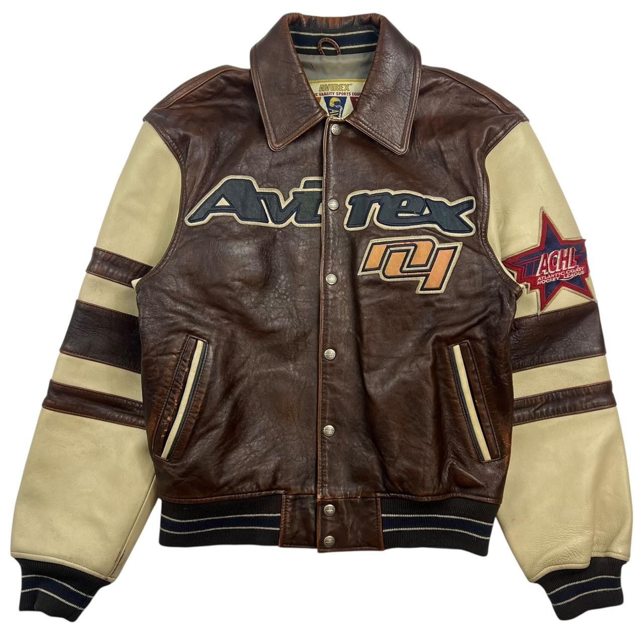Avirex Avirex 'All Star Goalers' Navy Leather Varsity Jacket | Grailed