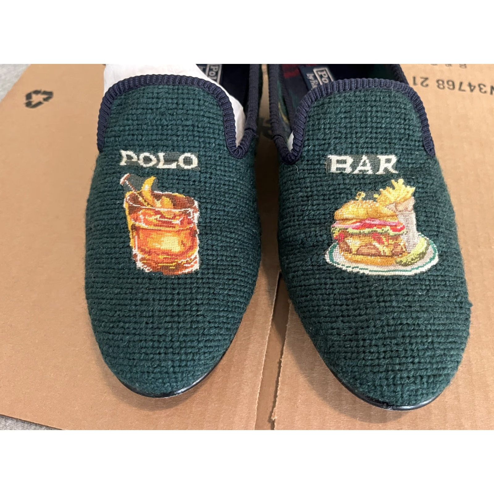 Polo Ralph Lauren Ralph Lauren Polo Paxton Bar Dress Shoes Needlepoint Slippers Green Mens 7.5 Oxford 7.5D Size US M / EU 48-50 / 2 - 2 Thumbnail