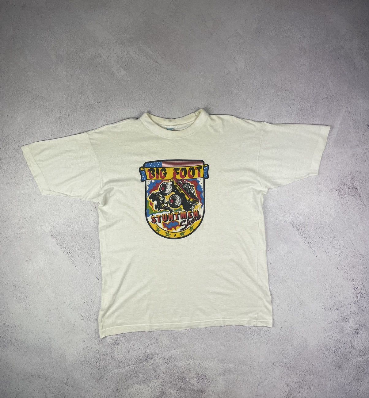 Band Tees × Vintage Vintage Big Foot Stuntmen Shirt 90s USA M Distressed Stained Size US M / EU 48-50 / 2 - 1 Thumbnail