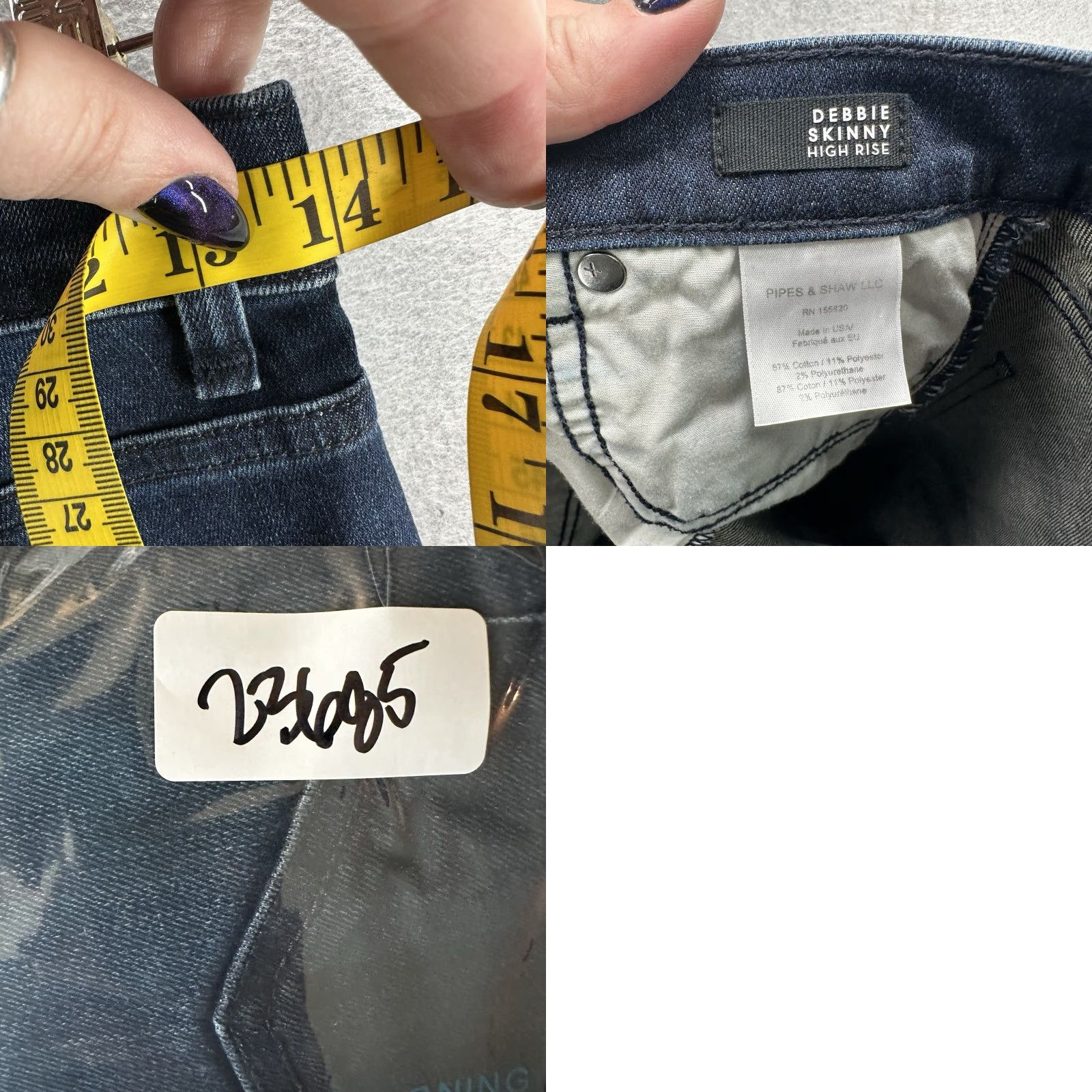 Veronica Beard VERONICA BEARD Debbie Jeans Skinny High Rise Exposed Button Fly 25 Blue Women Size 42" / US 20 - 10 Thumbnail
