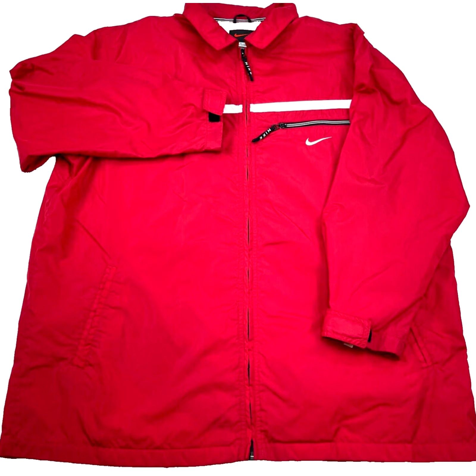Nike VINTAGE Nike Jacket Men XL Red Windbreaker Full Zip Y2K 2000s Sports Logo Zipper Pockets All Seasons Regular Mens Size US XL / EU 56 / 4 - 2 Thumbnail