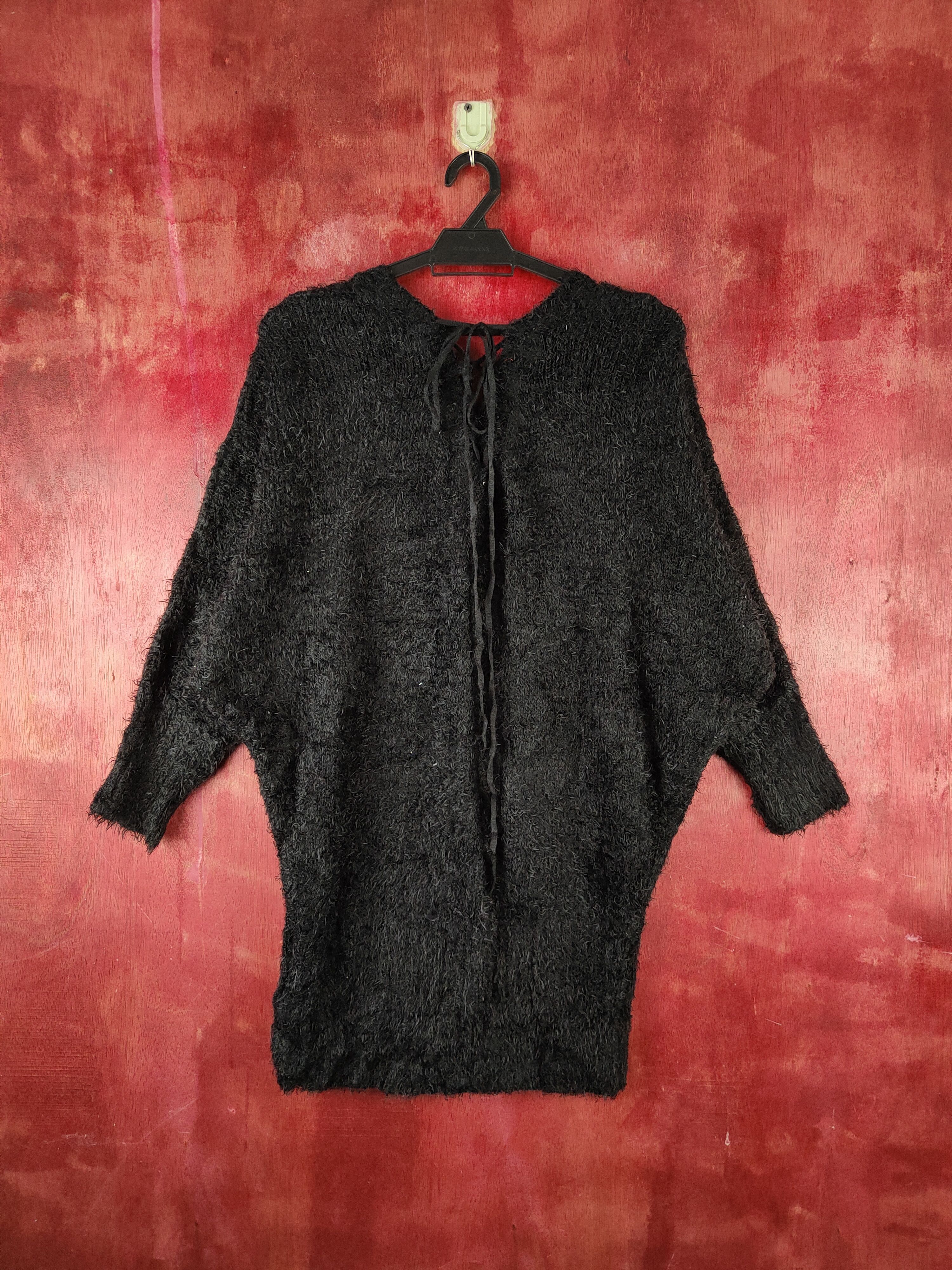 Homespun Knitwear Dialle&Laisenn Black Shag Shaggy Fur Mohair Knitwear #S2193 Size L / US 10 / IT 46 - 7 Thumbnail