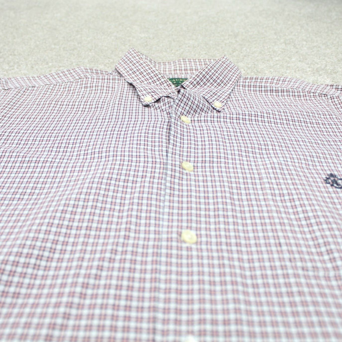 Ralph Lauren LAUREN Ralph Lauren Dress Shirt Mens 16 1/2 34/35 Red White Cotton L/S Button-Down Shirt Size 46R - 5 Thumbnail