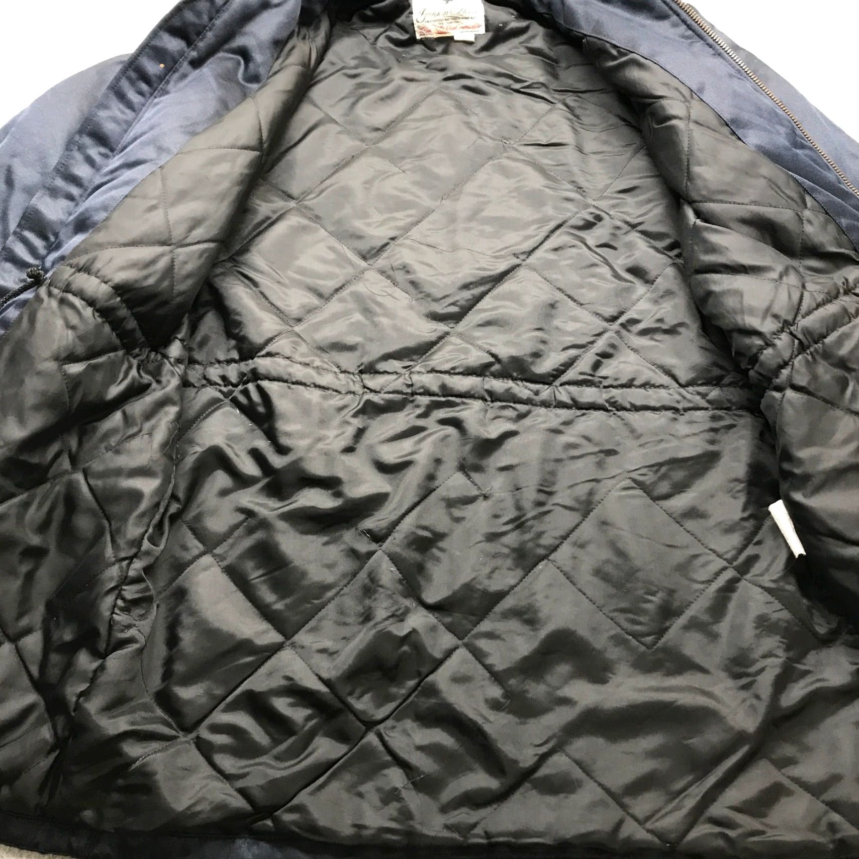 Vintage VINTAGE Golden Fleece Industrial Outerwear Quilted Long Jacket Men L Navy 42 Tall Zip Pockets Size US L / EU 52-54 / 3 - 6 Thumbnail