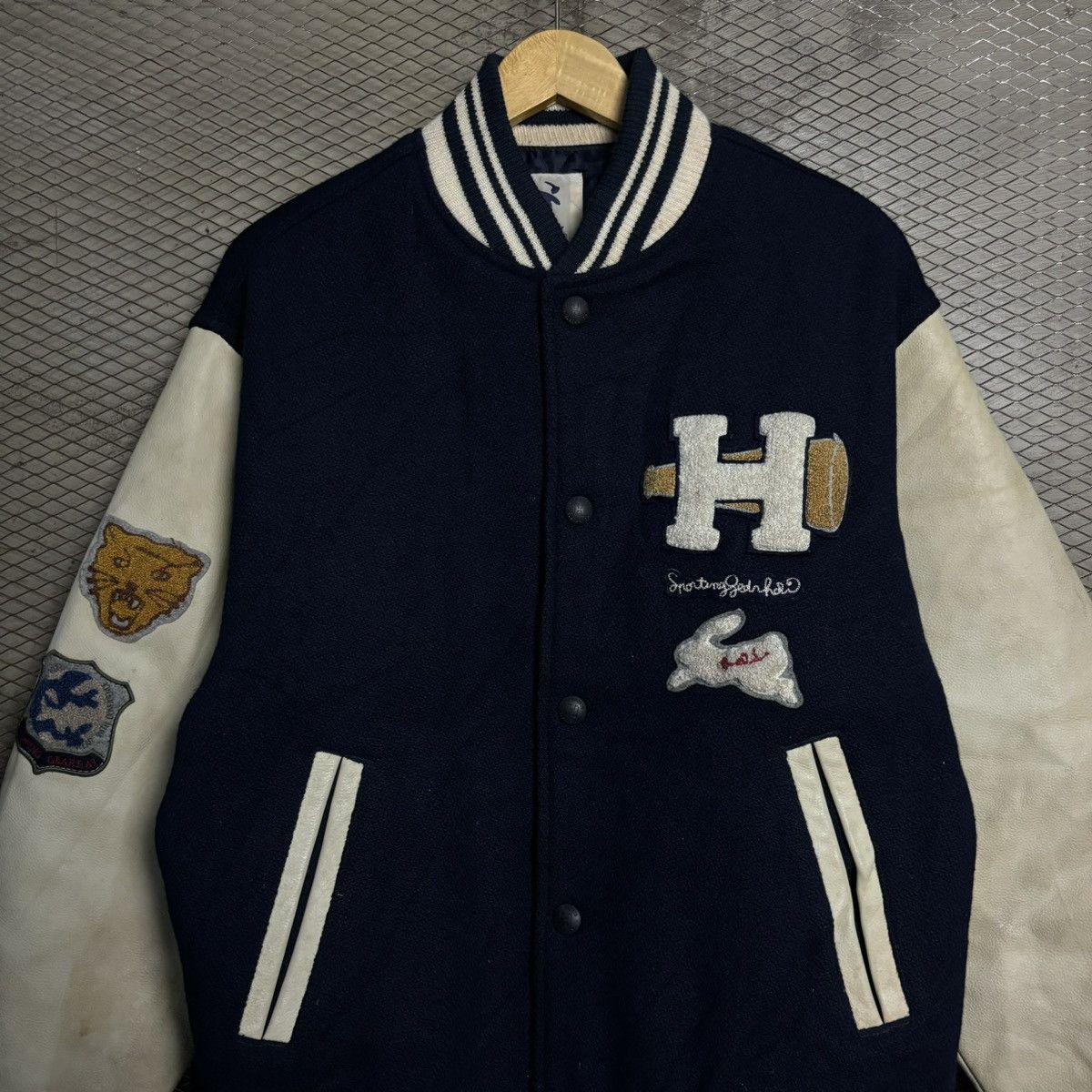 Hai Sporting Gear Vintage Hai Sporting Gear Wool Leather Varsity Jacket Size US M / EU 48-50 / 2 - 2 Thumbnail