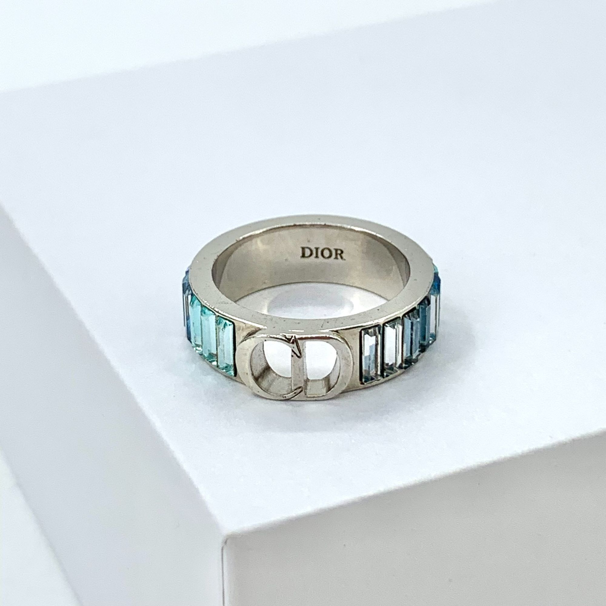 Dior Dior Silver CD Cutout Zirconia Ring with Crystals (Size M)💍 Size ONE SIZE - 1 Thumbnail
