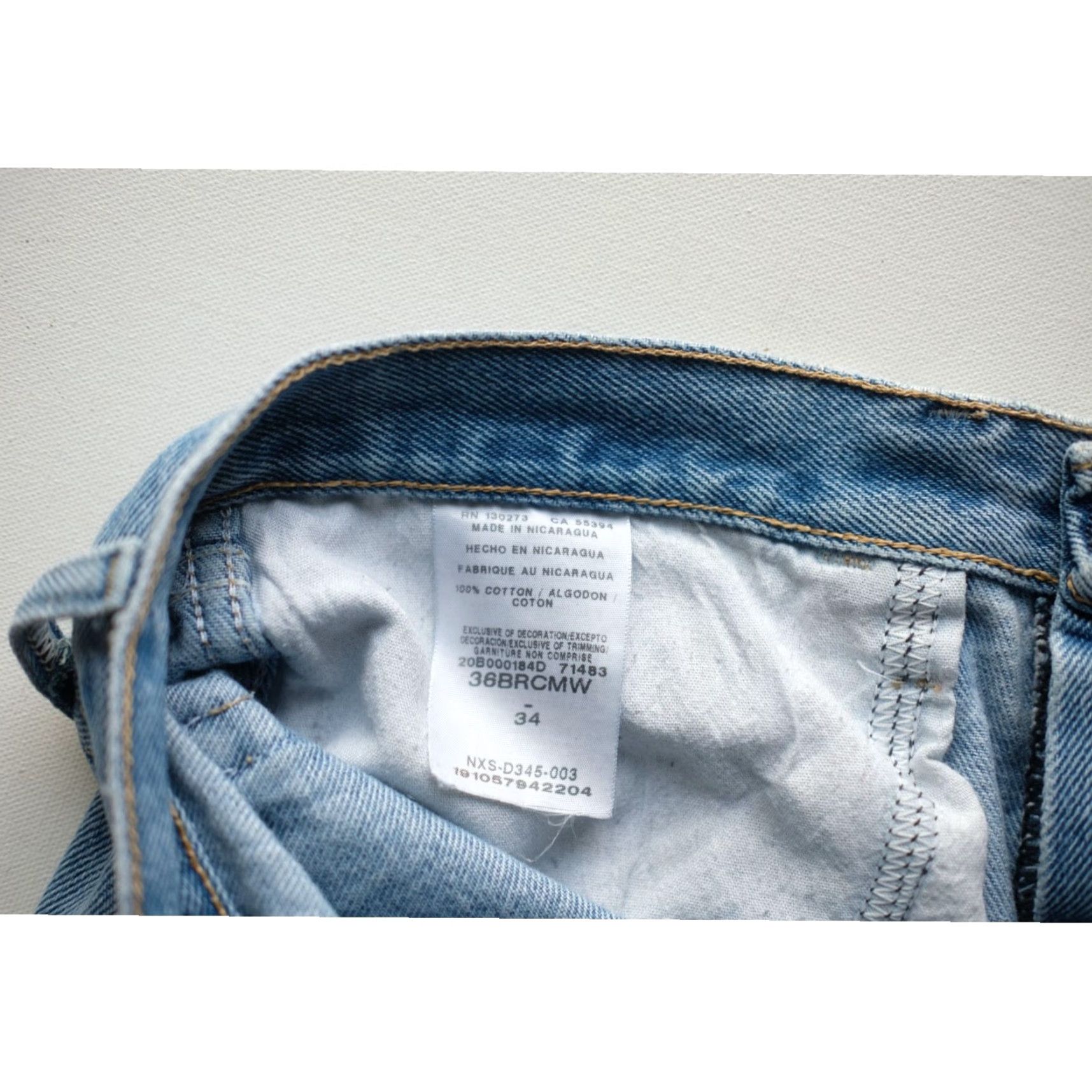 Wrangler VINTAGE Wrangler Denim Shorts Men 34" Waist 21" Inseam 10" Inseam 90s Biker 5-Pocket Blue Cotton Light Wash Casual Workwear Vacation Size 34 Mens Size US 34 / EU 50 - 4 Thumbnail