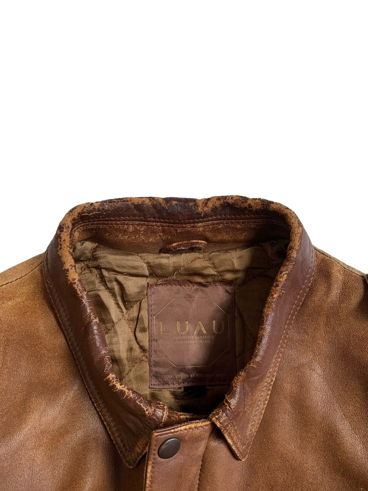 If Six Was Nine 1990s Luau Atsukawa - 3D Pocket Leather Cargo Jacket Size US L / EU 52-54 / 3 - 9 Thumbnail