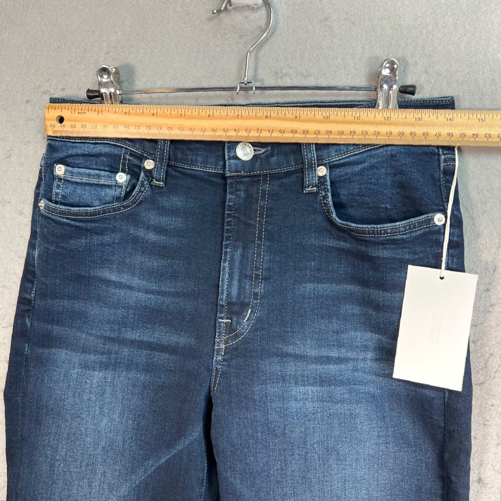 Edwin Edwin Womens 28 Dark Wash Tapered Leg Jeans Cotton Blend Denim Raw Hem Jeans Size 28" / US 6 / IT 42 - 6 Thumbnail