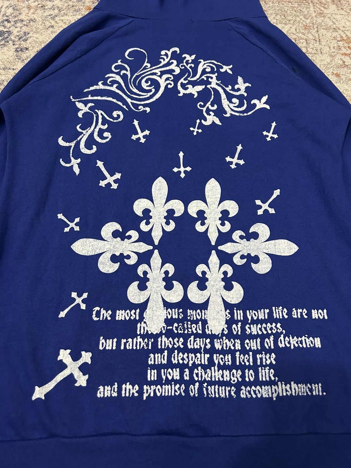 If Six Was Nine × Japanese Brand × Le Grande Bleu (L.G.B.) Lazy Daisy Croos Poem Hoodie Size US M / EU 48-50 / 2 - 5 Thumbnail