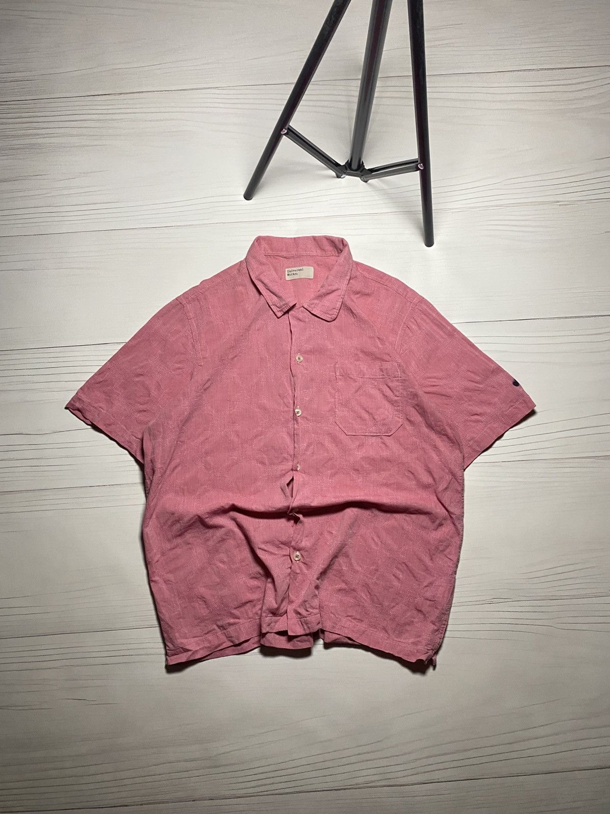 Universal Works × Vintage Universal Works pink stars Hawaii Button Up y2k camp shirt Size US S / EU 44-46 / 1 - 1 Thumbnail