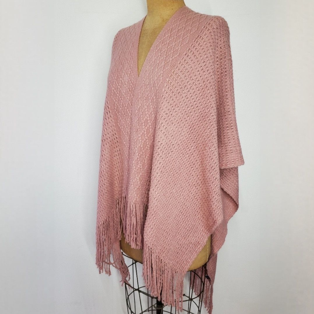 Other Roffe Accessories 56x38" Wrap Blanket Shawl Mauve Pink Knit Size ONE SIZE - 3 Thumbnail