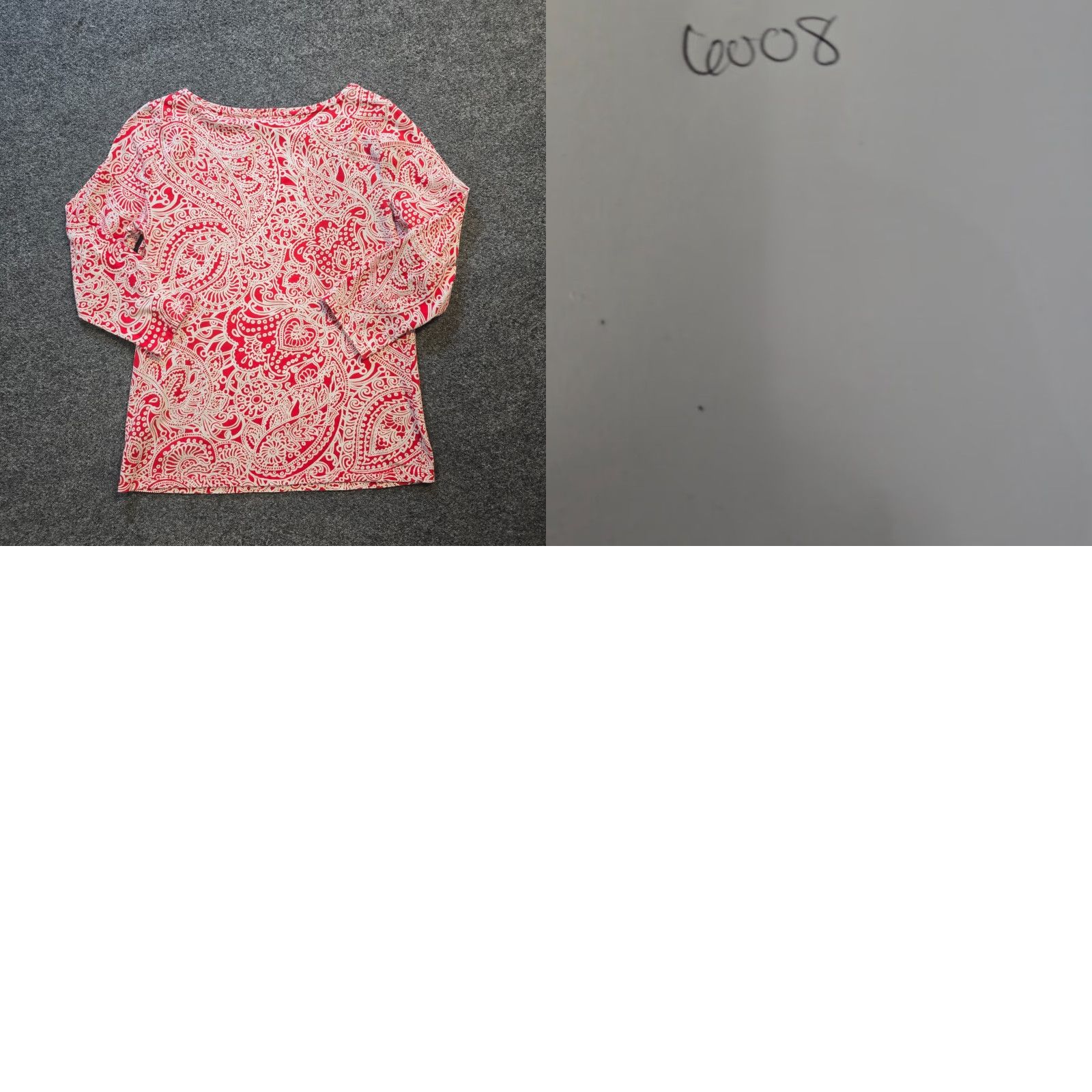 Talbots Talbots Top Womens Size M Red White Floral Boat Neck Stretch Casual Preppy Shirt Size M / US 6-8 / IT 42-44 - 8 Thumbnail