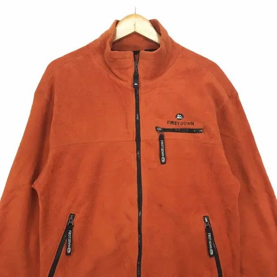 Vintage Vtg FIRST DOWN USA Zip Up Fleece Sweater Jacket Streetwear Size L / US 10 / IT 46 - 5 Thumbnail