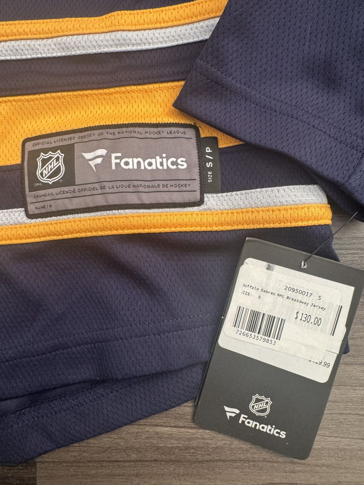NHL Buffalo Sabres NHL Hockey Breakaway Home Navy Jersey $130 Size US S / EU 44-46 / 1 - 2 Thumbnail