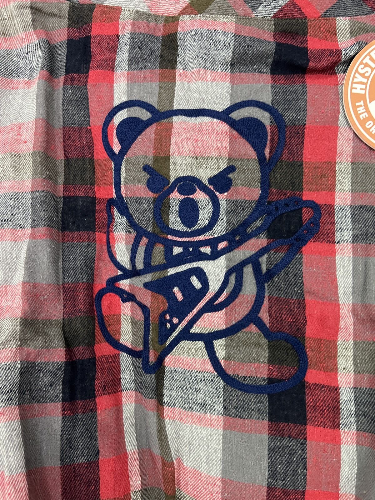 Hysteric Glamour Hysteric Glamour Rock Bear Plaid Button Off-Shoulder Top Size ONE SIZE - 4 Thumbnail
