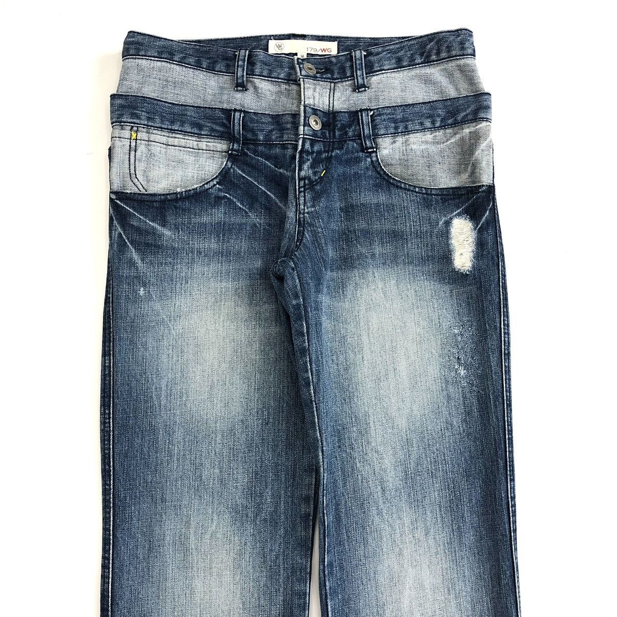 If Six Was Nine × Japanese Brand × PPFM 179/WG Nicole Club Double Waist Blue Wash Jeans Size US 36 / EU 52 - 2 Thumbnail