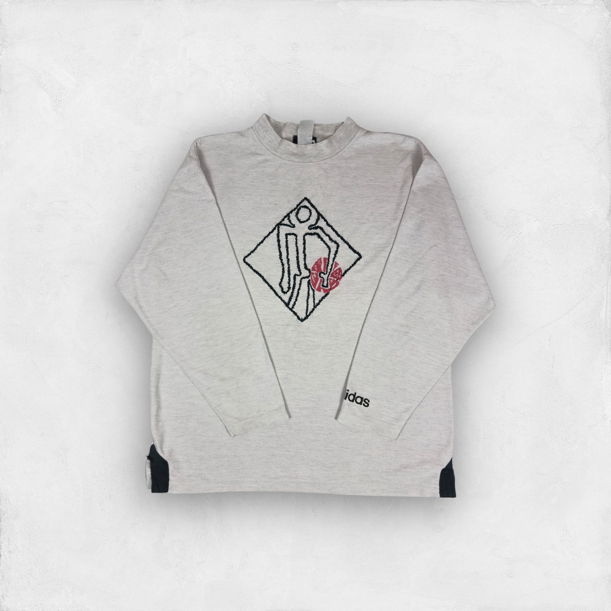 Adidas × Vintage Adidas Men Gray Streetball Embroidered Pullover Sweatshirt L Size US L / EU 52-54 / 3 - 1 Thumbnail