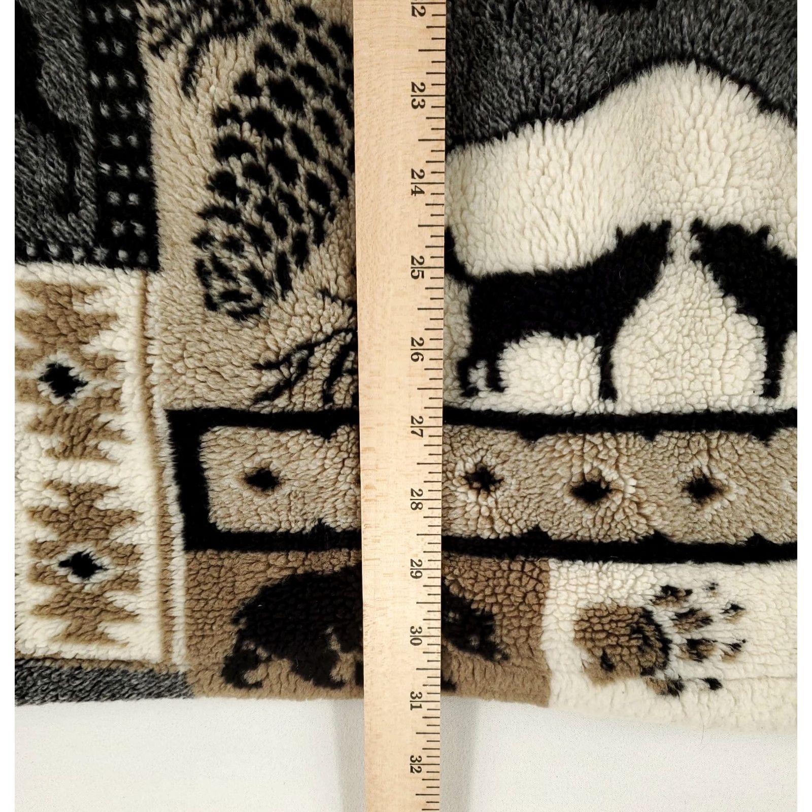 Vintage Black Mountain Patterned Fleece Full Zip Jacket White Brown Mens XXL (2XL) Size US XXL / EU 58 / 5 - 5 Thumbnail